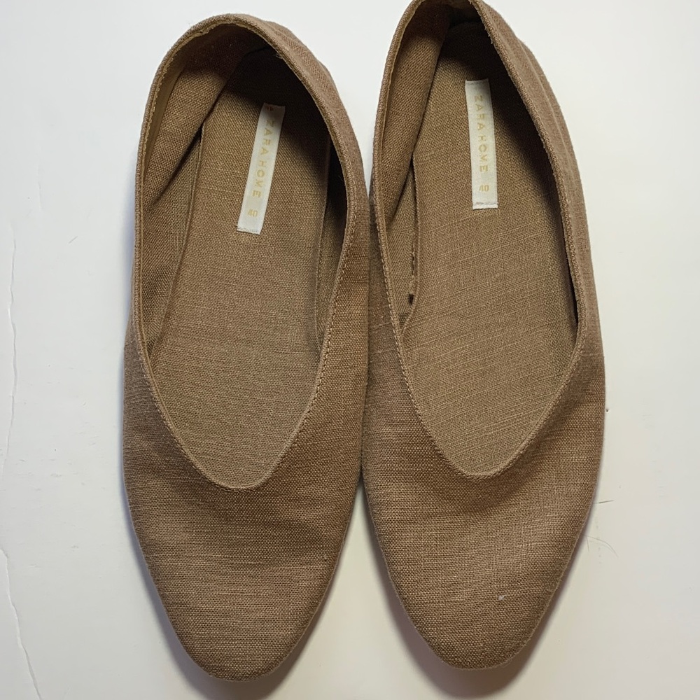 Zara Home Minimalist Linen Ballet Flats